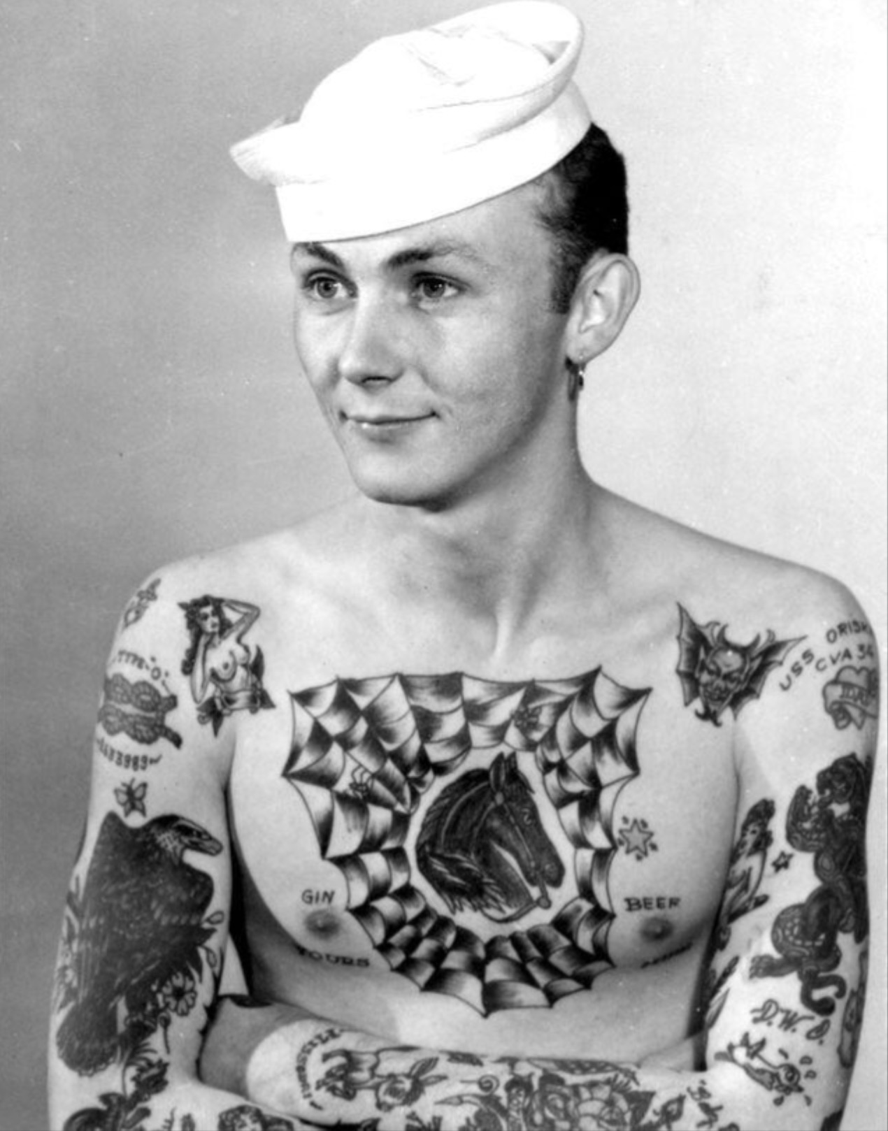 1940s sailor tattoos - 3983 Gin Beer Orish Cva 3 Dw..